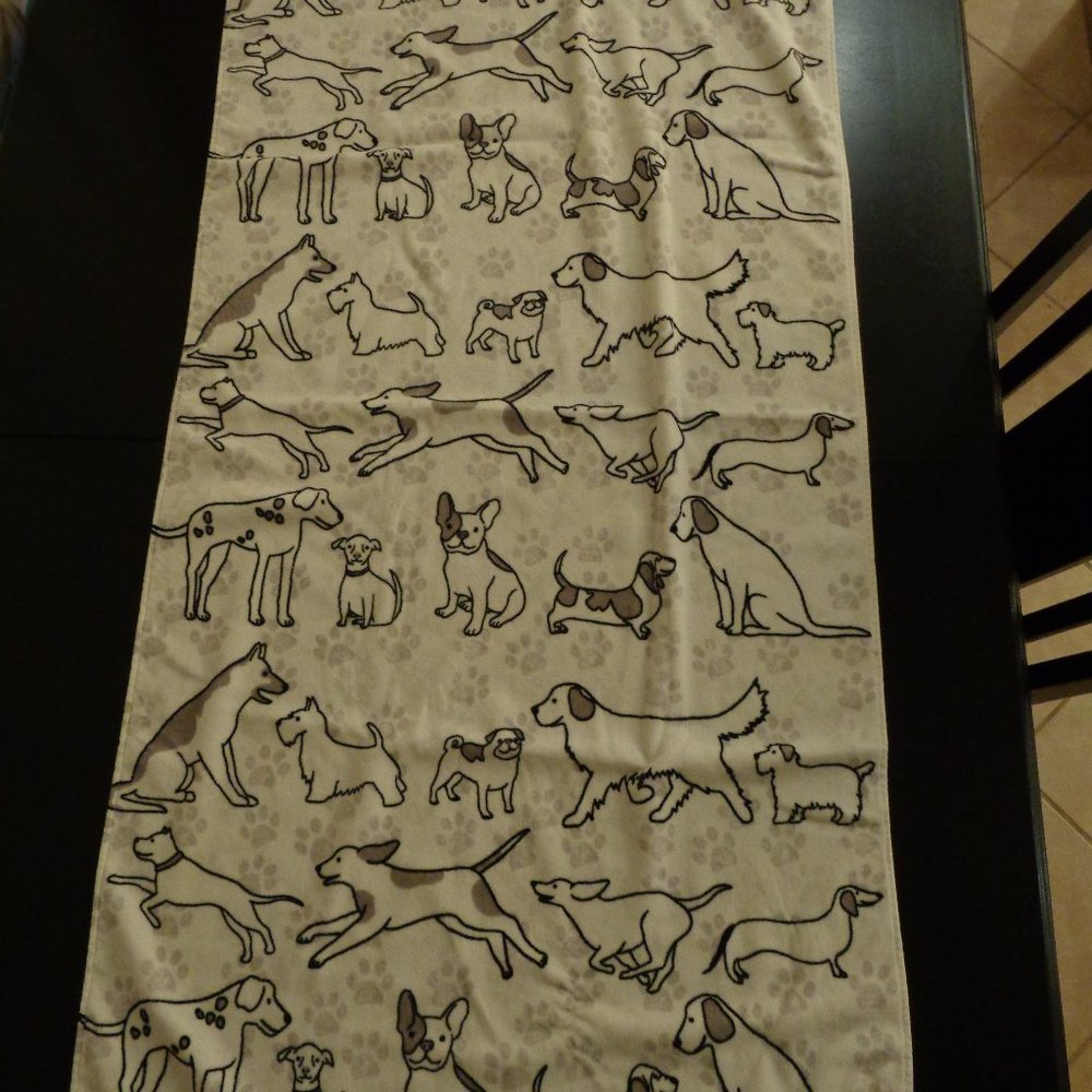 dog lover's towel 52 x 26" lush velour/terry
